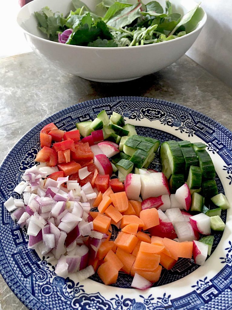 confetti chopped salad crunchy vegetables