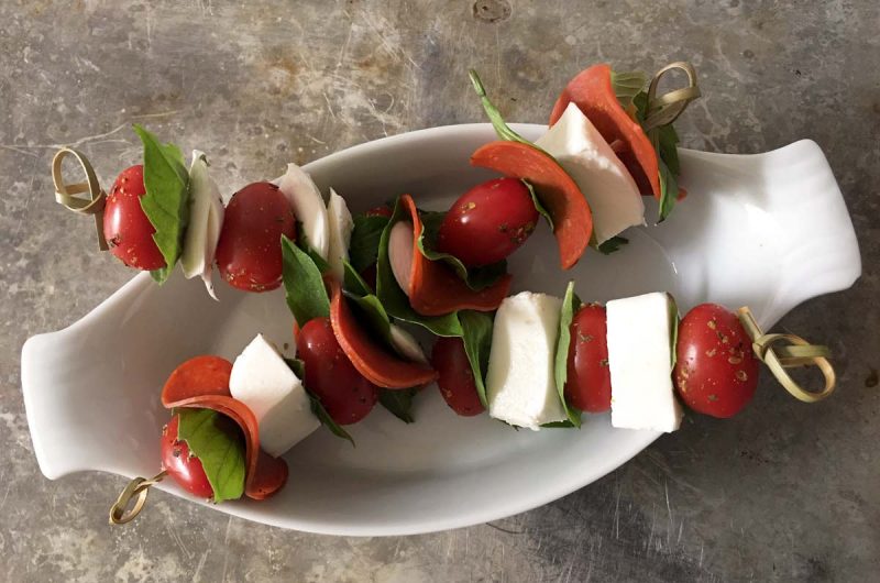 Caprese Skewers With Balsamic Drizzle